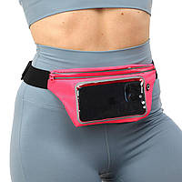 Спортивная сумка пояс для бега и ходьбы с сенсорным экраном RUNNING WAISTPACK Zelart GA-507 цвет розовый js