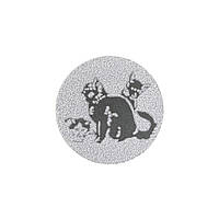 Жетон-наклейка 25мм Zelart Кошки 25-0061 цвет серебряный js