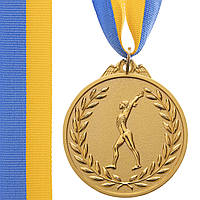 Медаль спортивная с лентой двухцветная Zelart Гимнастика C-4851 цвет золотой mn
