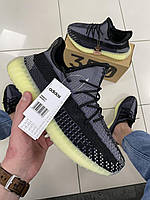 Кроссовки мужские Adidas Yeesy Boost 350 Black / Gray / Lime PRO_1090