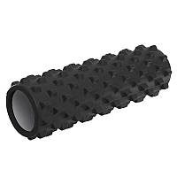 Роллер массажный цилиндр (ролик мфр) 45см Grid Rumble Roller Zelart FI-4942 цвет черный mn