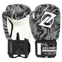 Перчатки боксерские Zelart MA-5018 размер 8 унции цвет черный mn