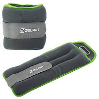 Утяжелители-манжеты для рук и ног Zelart FI-5733-4 цвет серый-салатовый js