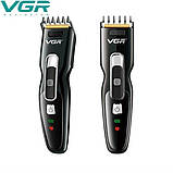 Машинка для стриження волосся тример VGR акумуляторна портативна G-040, фото 5
