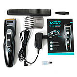 Машинка для стриження волосся тример VGR акумуляторна портативна G-040, фото 2