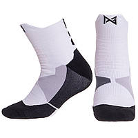 Носки спортивные Zelart DML7501 цвет белый-черный-серый js