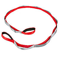 Стрічка стропа з петлями для розтяжки Stretch Strap Zelart FI-8369 колір червоний js