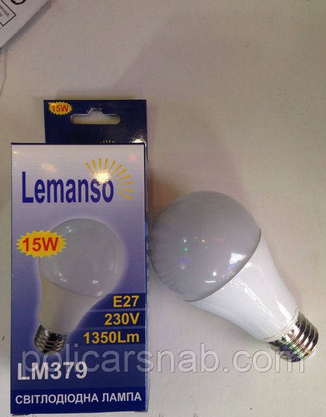 Лампа Lemanso св-ва 15W A60 E27 1350LM 6500K куля