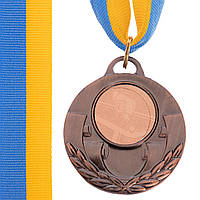 Медаль спортивная с лентой Zelart AIM Бильярд C-4846-0021 цвет бронзовый mn