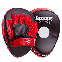 Лапа Изогнутая для бокса и единоборств BOXER 2010-01 цвет черный-красный mn