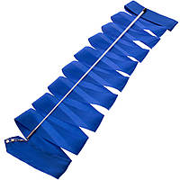 Лента для художественной гимнастики с палочкой Lingo C-5516 цвет синий mn