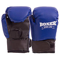 Перчатки боксерские детские BOXER 2026 размер 4 унции цвет синий mn