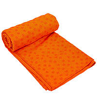 Килимок рушник для йоги Zelart FI-4938 колір оранжевий js