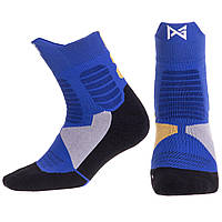Носки спортивные Zelart DML7501 цвет синий-серый-желтый mn