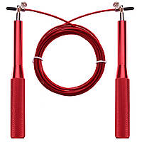 Скакалка скоростная Кроссфит с подшипником и стальным тросом с алюминиевыми ручками CIMA CM-J601 цвет красный