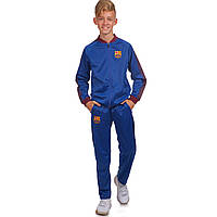 Костюм спортивный футбольный детский BARCELONA LIDONG LD-6111T размер 28, рост 135-140 цвет синий-бордовый js