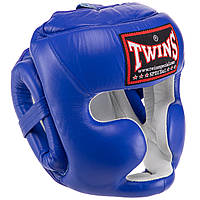 Шлем боксерский с полной защитой кожаный TWINS HGL6 размер S цвет синий js