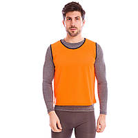 Манишка для футбола мужская цельная (сетка) Zelart CO-3946 цвет оранжевый mn