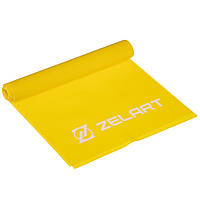 Лента эластичная для фитнеса и йоги Zelart FI-6306-1_2 цвет желтый mn