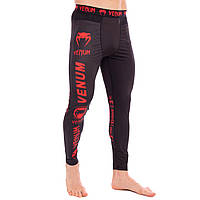 Компрессионные штаны тайтсы для спорта VNM LOGOS CO-8221 размер 2XL цвет черный-красный js