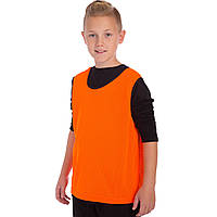 Манишка для футбола юниорская цельная (сетка) Zelart CO-5541 цвет оранжевый mn