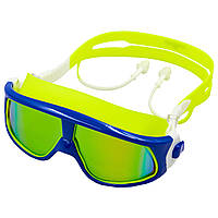 Очки-маска для плавания с берушами SPDO S5025 цвет синий-желтый js