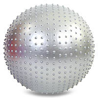 Мяч для фитнеса фитбол полумассажный Zelart FI-4437-75 цвет серый js