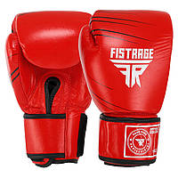 Перчатки боксерские кожаные FISTRAGE VL-6631 размер 14 унции цвет красный js
