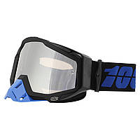 Мотоочки маска кроссовая 100% MS-0739 цвет черный-синий js