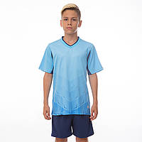 Форма футбольная подростковая Zelart Rhomb 11B размер 24, рост 130-135 цвет голубой-синий js