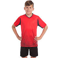 Форма футбольная подростковая Zelart Rhomb 11B размер 24, рост 130-135 цвет красный-черный js