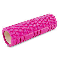 Роллер массажный цилиндр (ролик мфр) 45см Grid Combi Roller Zelart FI-6675 цвет розовый js