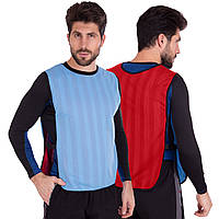Манишка для футбола двусторонняя мужская с резинкой Zelart CO-0792 цвет голубой-красный js