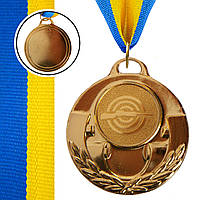 Медаль спортивная с лентой Zelart AIM Стрельба C-4846-0005 цвет золотой mn