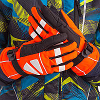 Перчатки горнолыжные теплые детские Zelart C-0533 размер l-xl цвет черный-оранжевый mn