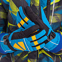Перчатки горнолыжные теплые детские Zelart C-0533 размер m-l цвет черный-голубой mn