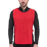 Манишка для футбола мужская с резинкой (сетка) Zelart CO-1676 цвет красный js