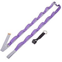 Лента стропа с петлями для растяжки Stretch Strap с дверным якорем Zelart PL-1796 цвет фиолетовый js