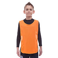 Манишка для футбола юниорская с резинкой (сетка) Zelart CO-1675 цвет оранжевый js