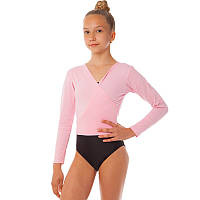 Кофта розігрівальна для гімнастики та танців Zelart CO-9030 розмір l, зріст 134-154 колір рожевий js