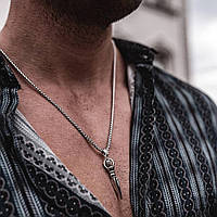 Мужская металлическая серебряная подвеска Копье, цепочка на шею с кулоном из нержавеющей стали