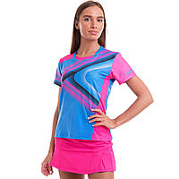 Комплект одежды для тенниса женский футболка и юбка Lingo LD-1837B размер 2XL цвет голубой-розовый js