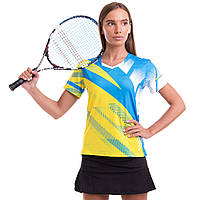 Комплект одягу для тенісу жіночий футболка та спідниця Lingo LD-1835B розмір L колір блакитний жовтий js