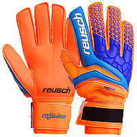 Перчатки вратарские с защитой пальцев REUSCH FB-915 размер 10 цвет оранжевый-синий mn