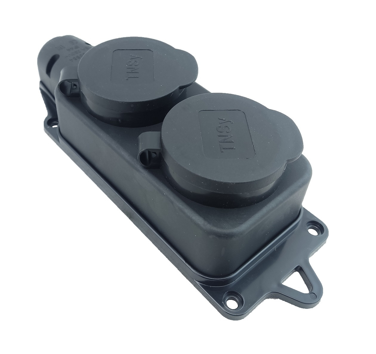 Розетка двомісна із захисними кришками RUBBER IP44 TNSy