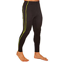 Компресійні штани тайтси для спорту LIDONG LD-1201 розмір L колір чорний-салатовий mn