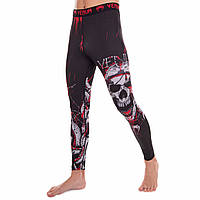 Компрессионные штаны тайтсы для спорта VNM 8239 размер L цвет черный-белый-красный js