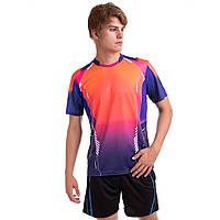 Комплект одежды для тенниса мужской футболка и шорты Lingo LD-1817A размер XL цвет оранжевый-синий js