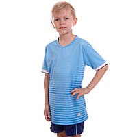 Форма футбольна дитяча Zelart CO-1908B розмір 24, зріст 130-135 колір блакитний-синій js