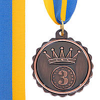 Медаль спортивная с лентой KING Zelart C-3178 цвет бронзовый js